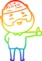 Regenbogengradientenlinie Zeichnung Cartoon glücklicher bärtiger Mann png