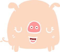 flat color illustration cartoon pig png