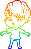 Regenbogen-Gradientenlinie Zeichnung Cartoon-Frau png