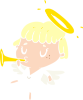 cute flat color style cartoon angel png