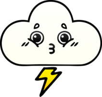 gradient shaded cartoon storm cloud png