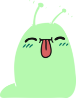 cartoon of a happy kawaii slug png