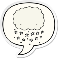 cartoon rain cloud and speech bubble sticker png