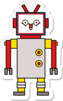 sticker of a cute cartoon happy robot png