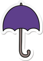 pegatina de un lindo paraguas abierto de dibujos animados png