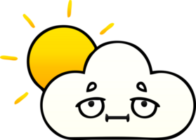 gradient shaded cartoon sunshine and cloud png