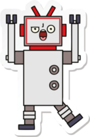 sticker of a cute cartoon angry robot png
