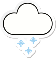 pegatina de una linda nube de nieve de dibujos animados png