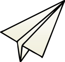 gradient shaded cartoon paper plane png