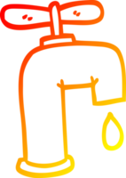 warm gradient line drawing cartoon dripping faucet png