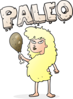 desenho animado mulher em paleo dieta png