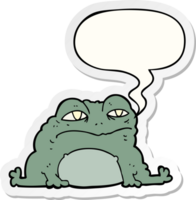 cartoon toad and speech bubble sticker png