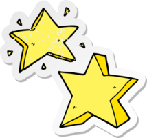 distressed sticker of a cartoon star png