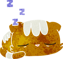 dessin animé rétro de chat kawaii mignon png