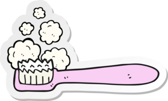 sticker of a cartoon toothbrush png