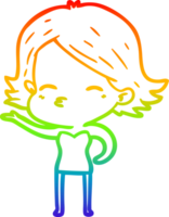 arc en ciel gradient ligne dessin dessin animé femme png