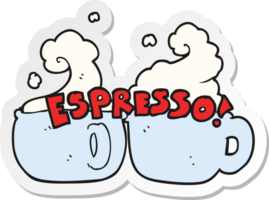 klistermärke av en tecknad serie espresso png