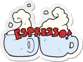 autocollant d'un expresso de dessin animé png