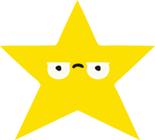 flat color retro cartoon gold star png