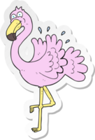 sticker of a cartoon flamingo png