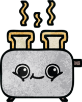 retro grunge texture cartoon of a toaster png