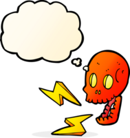 cartoon crazy skull with thought bubble png