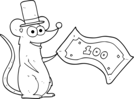 black and white cartoon rich mouse png