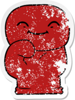 distressed sticker of a cartoon boxing glove png