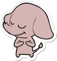 sticker of a cartoon smiling elephant png