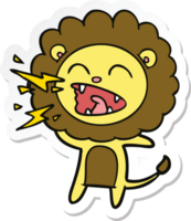 pegatina de un león rugiente de dibujos animados png