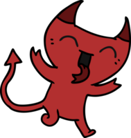 caricatura, de, lindo, kawaii, demonio rojo png