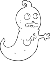 fantasma de dibujos animados en blanco y negro png
