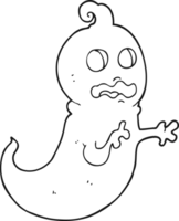 black and white cartoon ghost png