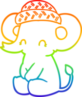 regenbooggradiënt lijntekening cartoon schattige olifant png