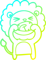 cold gradient line drawing cartoon lion png
