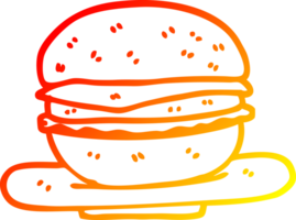 warme gradiënt lijntekening cartoon burger png