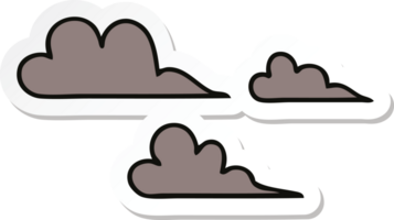 pegatina de una linda nube de tormenta de dibujos animados png