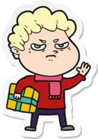 sticker of a cartoon angry man png