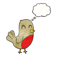 thought bubble textured cartoon robin png