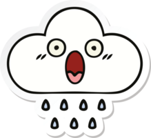 sticker of a cute cartoon rain cloud png