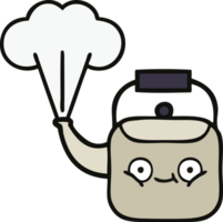 cute cartoon steaming kettle png