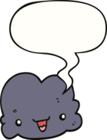 cartoon tiny happy cloud and speech bubble png