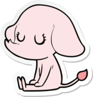 klistermärke av en söt tecknad elefant png