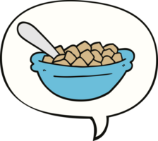 tigela de cereal dos desenhos animados e bolha do discurso png