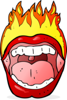 cartoon flaming mouth symbol png