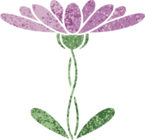 retro illustration stil tecknad blomma png