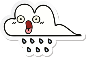 sticker of a cute cartoon rain cloud png