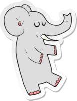 pegatina de un elefante bailando de dibujos animados png