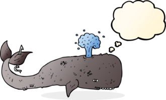 baleine de dessin animé avec bulle de pensée png