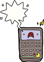 cartoon calculator and speech bubble png